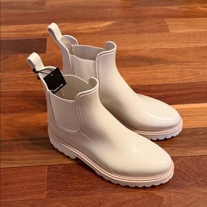 Dolce Vita White Ankle Waterproof Rubber Boots